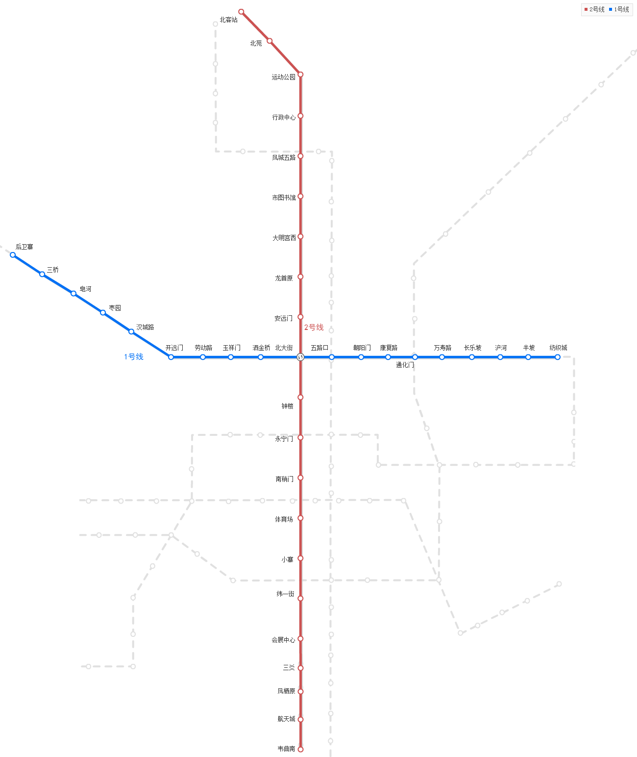 西安地铁线路图